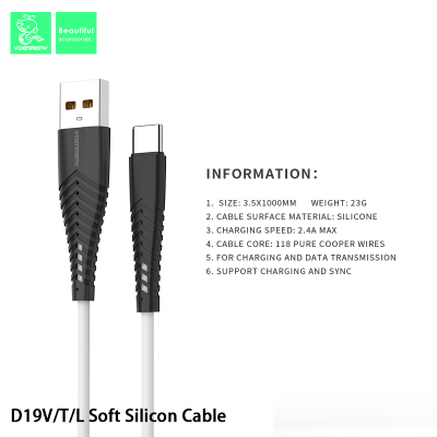 Cáp Sạc Nhanh DENMEN D19V (2.4A) - Micro USB